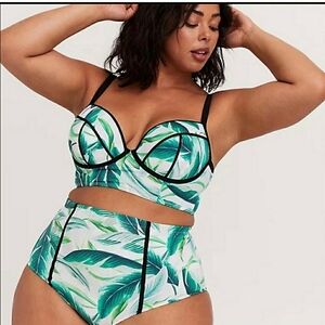 NWT Torrid High Rise Palms Swim Bottom Size 4X / 26